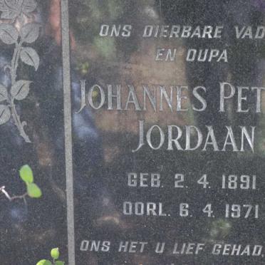 JORDAAN Johannes Petrus 1891-1971