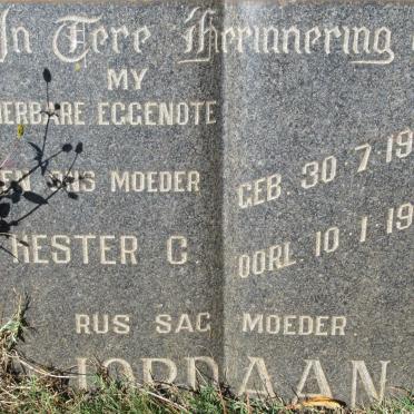 JORDAAN Hester C. 1918-1969