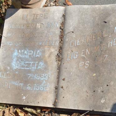 JOOSTE Maria Aletta voorheen VON ALLEMAN voorheen HEYNEKE nee JOUBERT 1883-1962