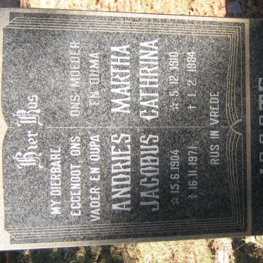 JOOSTE Andries Jacobus 1904-1971 &amp; Martha Cathrina 1910-1984