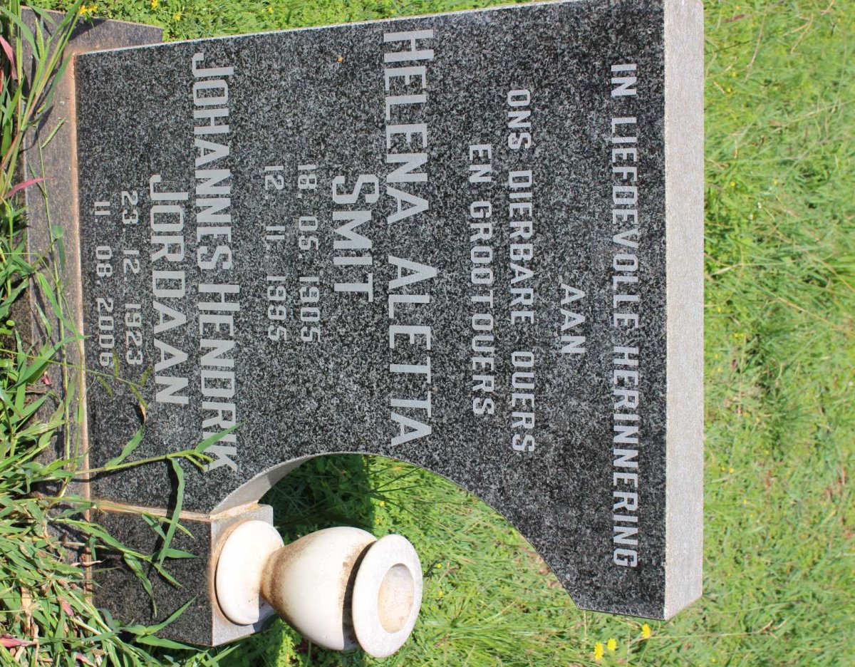 JORDAAN Johannes Hendrik 1923-2006 &amp; Helena Aletta SMIT 1905-1995