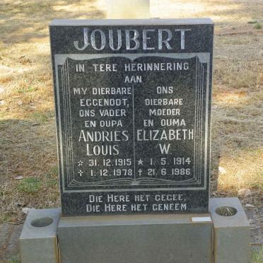 JOUBERT Andries Louis 1915-1978 &amp; Elizabeth W. 1914-1986