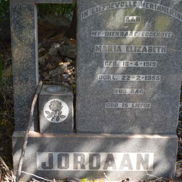 JORDAAN Maria Elizabeth 1919-1955