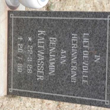 KALTWASSER Benjamin 1926-1980