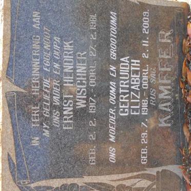 KAMFFER Ernst Hendrik Wischner 1917-1961 &amp; Gertruida Elizabeth 1918-2009