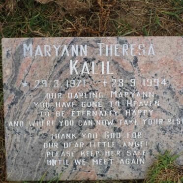 KALIL Maryann Theresa 1971-1994