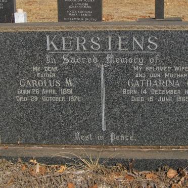 KERSTENS Carolus M. 1891-1971 &amp; Catharina C. 1890-1965