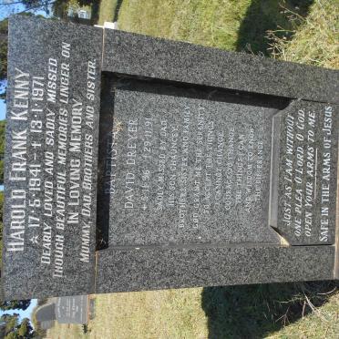 KENNY Harold Frank 1941-1971 :: BAPTISTA David Dreyer 1956-1991