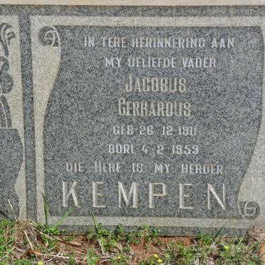 KEMPEN Jacobus Gerhardus 1911-1959