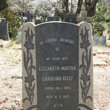 KELLY Elizabeth Martha Carolina 1884-1957