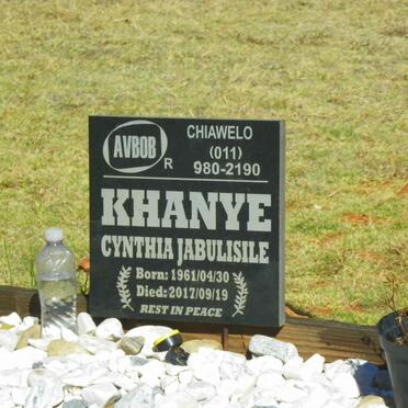 KHANYE Cynthia Jabulisile 1961-2017