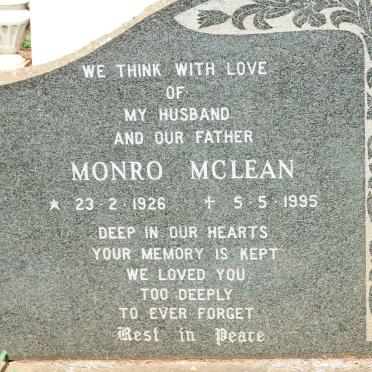 MCLEAN Monro 1926-1995