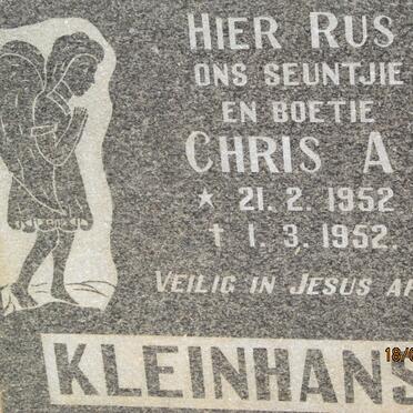 KLEINHANS Chris A. 1952-1952