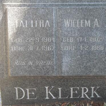 KLERK Willem A., de 1902-1980 &amp; Talitha 1904-1967