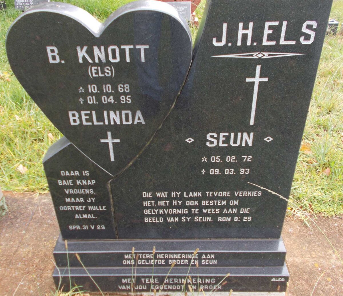 KNOTT Belinda nee ELS 1968-1995 :: ELS J.H. 1972-1993