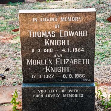 KNIGHT Thomas Edward 1918-1984 &amp; Moreen Elizabeth 1927-1986