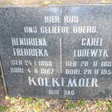 KOEKEMOER Carel Lodewyk 1886-1954 &amp; Hendriena Fredrieka 1898-1967