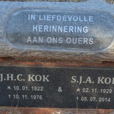 KOK J.H.C. 1922-1976 &amp; S.J.A. 1929-2014