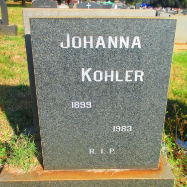 KOHLER Johanna 1899-1983