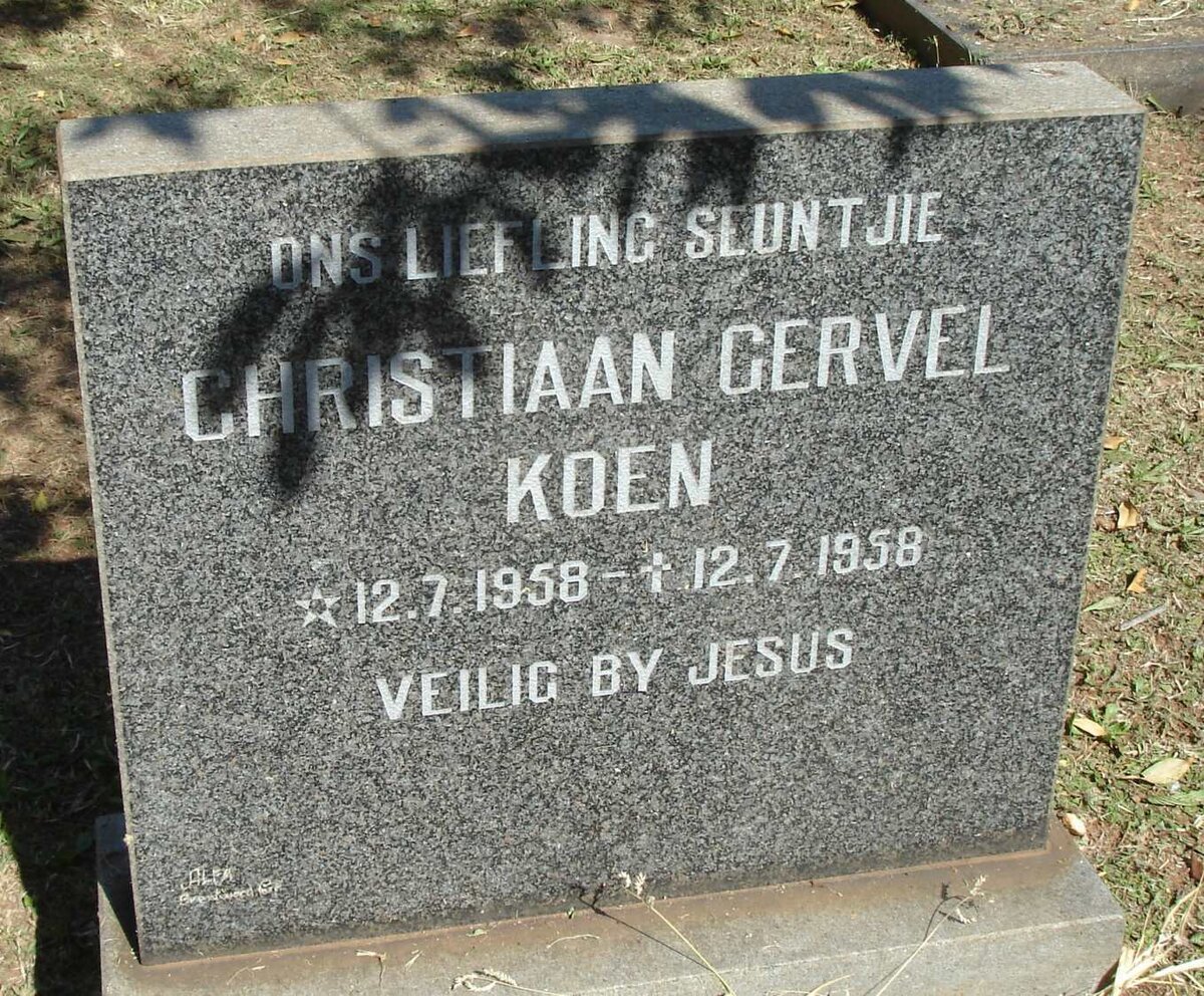 KOEN Christiaan Gervel 1958-1958