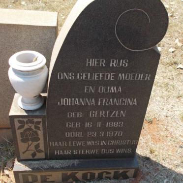 KOCK Johanna Francina, de nee GERTZEN 1883-1970