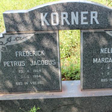 KORNER Frederick Petrus Jacobus 1904-1984 &amp; Nellie Margaretha 1905-1986