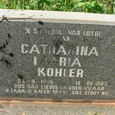 KOHLER Catharina Maria 1895-1983