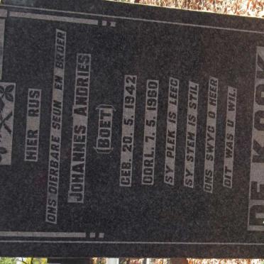 KOCK Johannes Andries, de 1942-1960