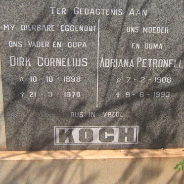 KOCH Dirk Cornelius 1898-1978 &amp; Adriana Petronella 1906-1993