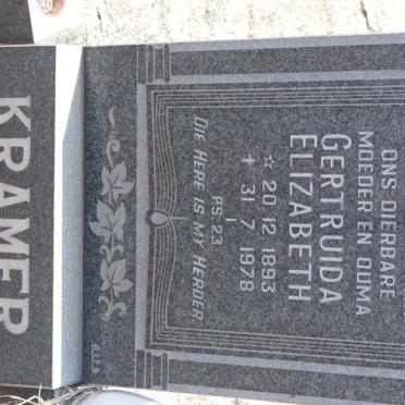 KRAMER Gertruida Elizabeth 1893-1978