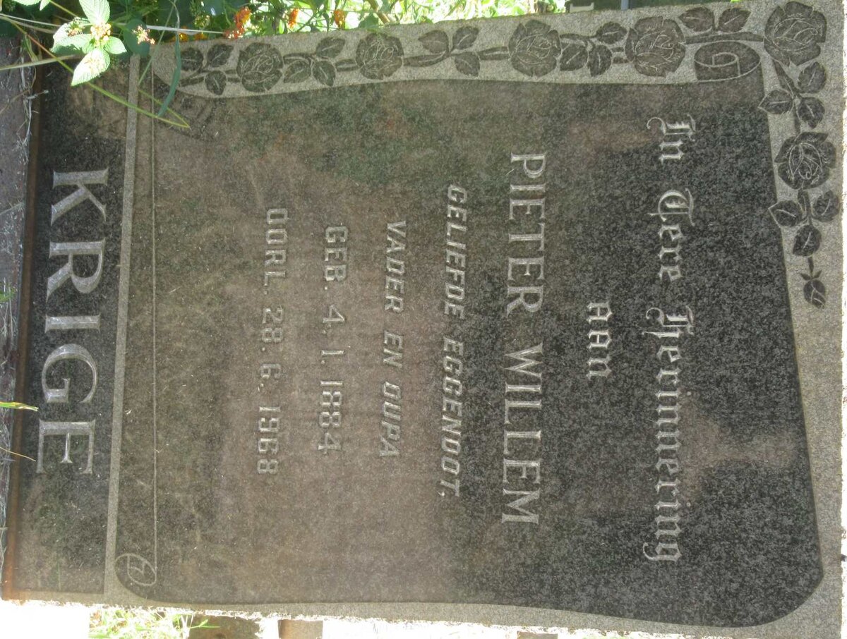 KRIGE Pieter Willem 1884-1968