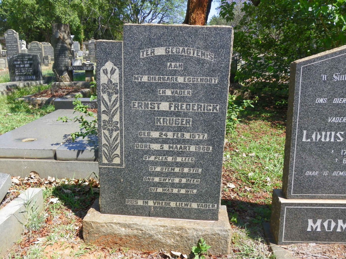 KRUGER Ernst Frederick 1877-1960