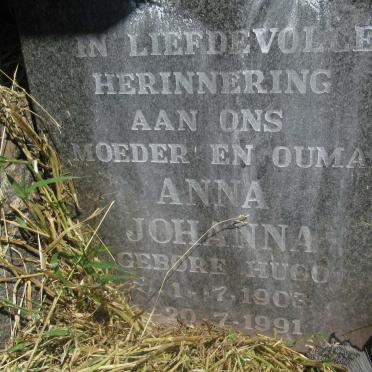 KRIGE Anna Johanna nee HUGO 1903-1991