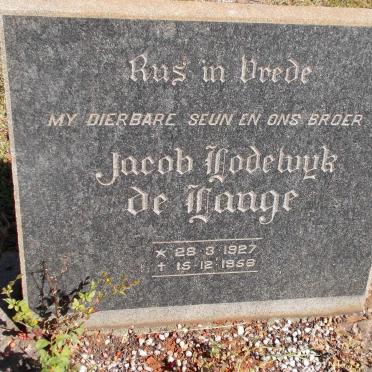 LANGE Jacob Lodewyk, de 1927-1956