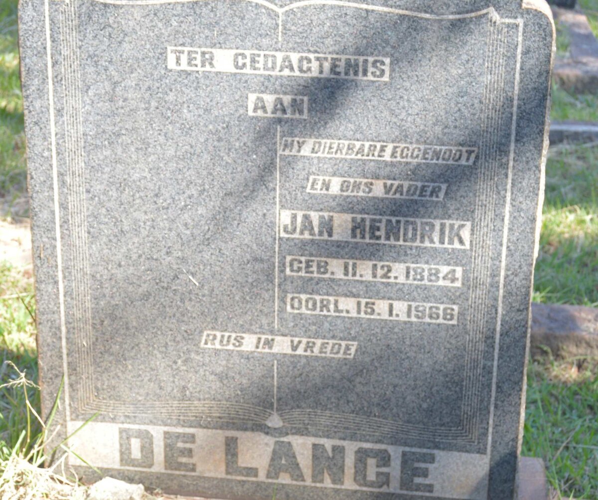 LANGE Jan Hendrik, de 1884-1966