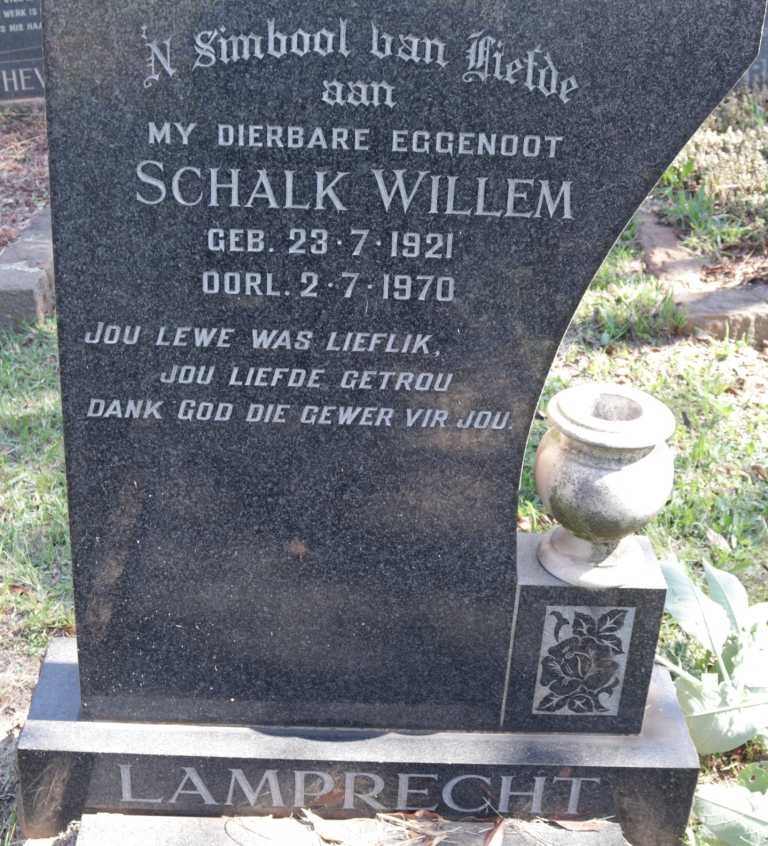 LAMPRECHT Schalk Willem 1921-1970