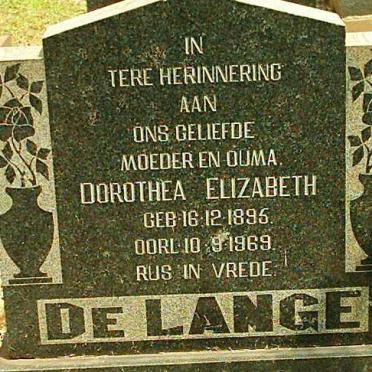 LANGE Dorithea Elizabeth, de 1895-1969