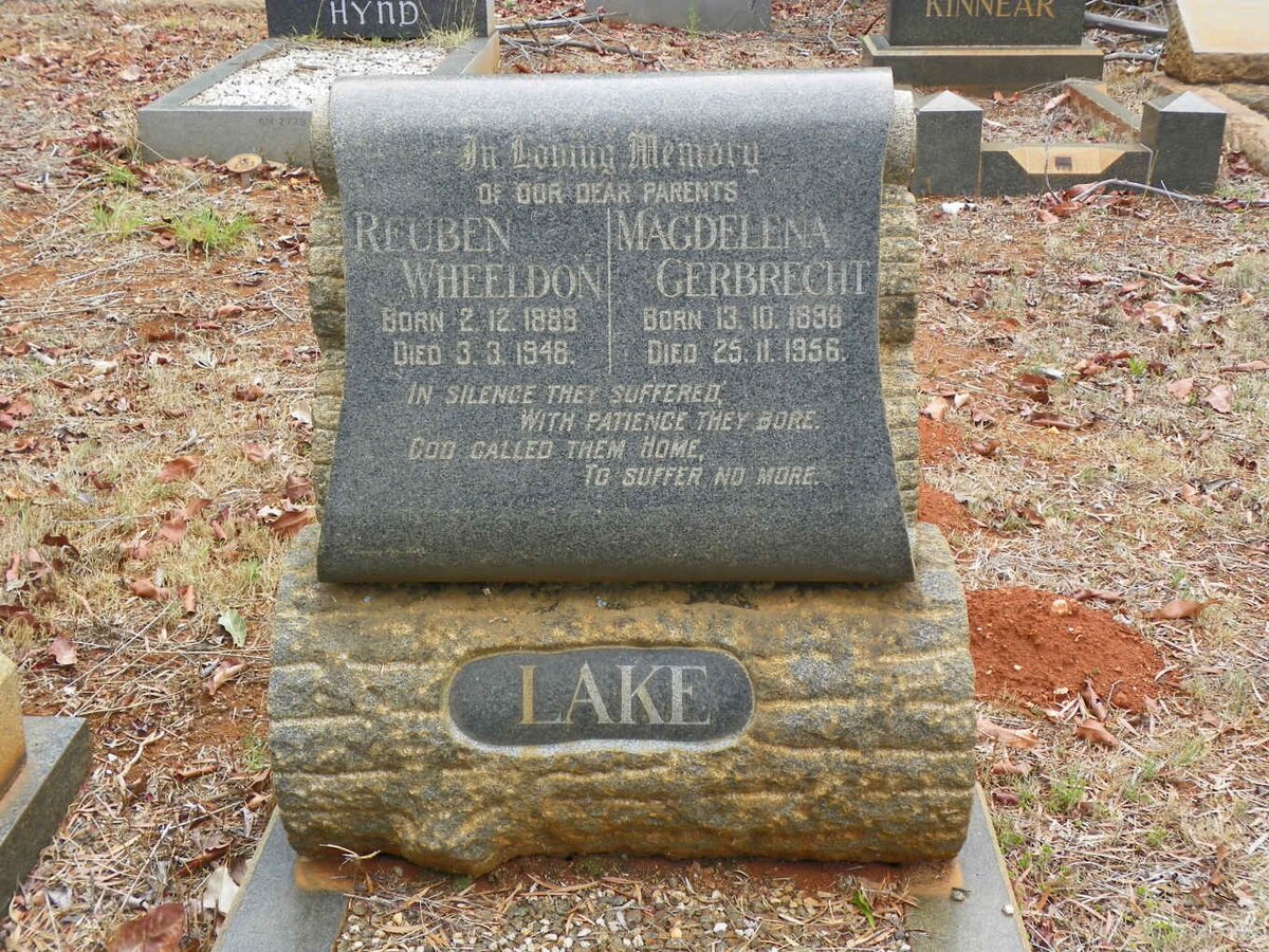 LAKE Reuben Wheeldon 1889-1948 &amp; Magdalena Gerbrecht 1896-1956
