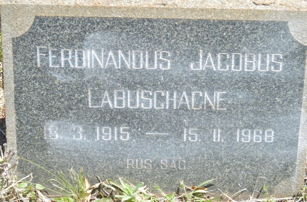 LABUSCHAGNE Ferdinandus Jacobus 1915-1968