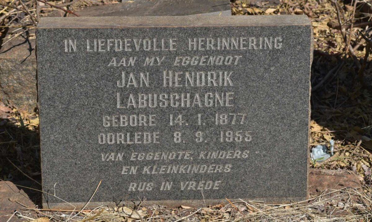 LABUSCHAGNE Jan Hendrik 1877-1955