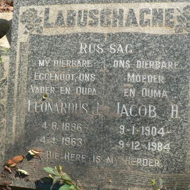 LABUSCHAGNE Leonardus J. 1896-1963 &amp; Jacob H. 1904-1984