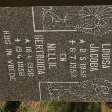 LABUSCHAGNE Louisa Jacoba 1952-1953 :: LABUSCHAGNE Nellie Gertruida 1956-1956