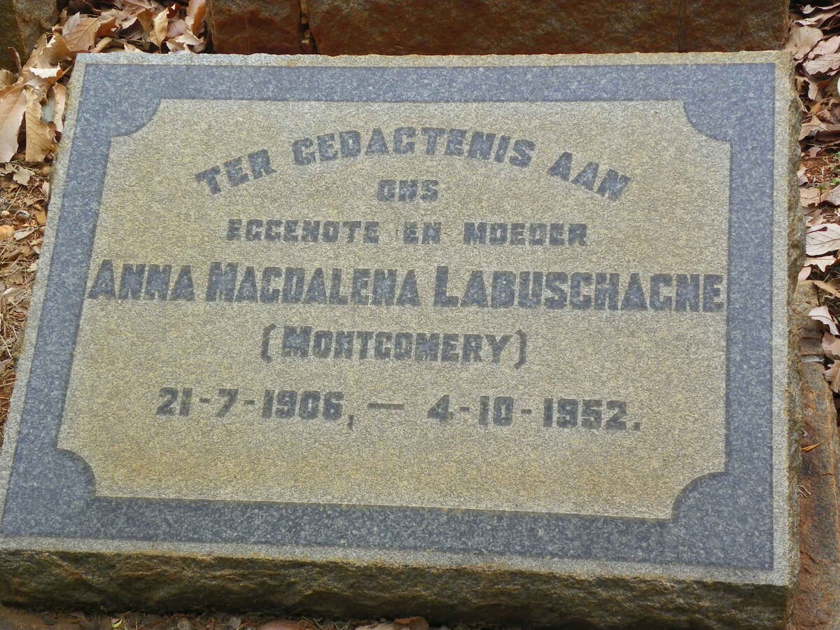 LABUSCHAGNE Anna Magdalena nee MONTGOMERY 1906-1952