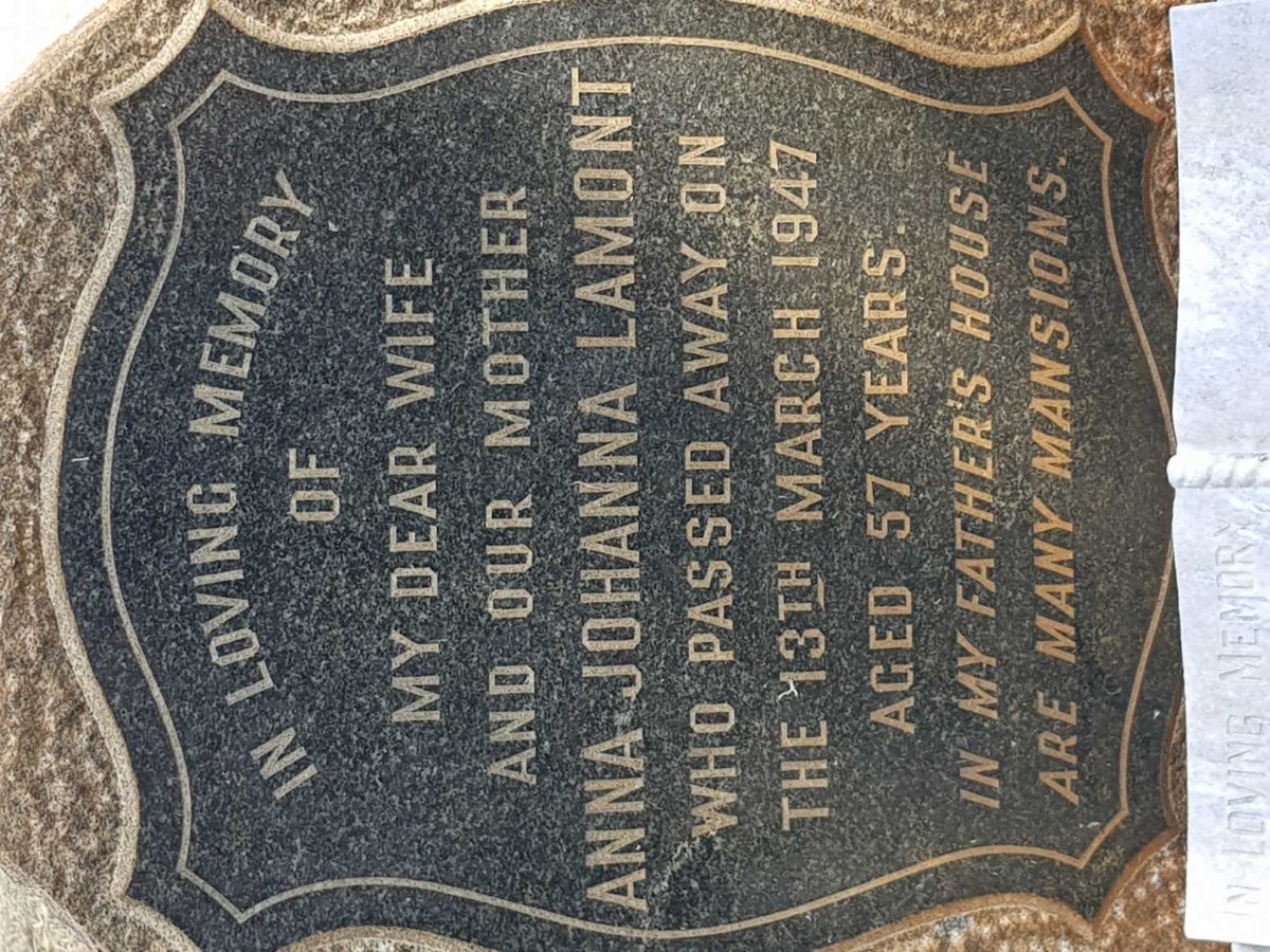 LAMONT Peter Alexander 1892-1979 :: LAMONT Anna Johanna -1947