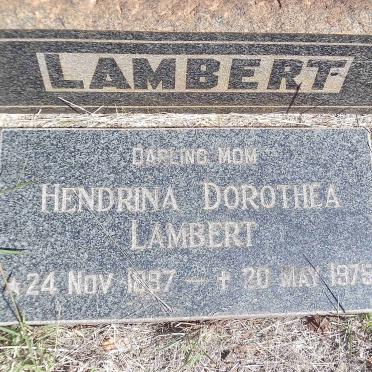 LAMBERT Thomas Parker 1894-1954 &amp; Hendrina Dorothea 1897-1975
