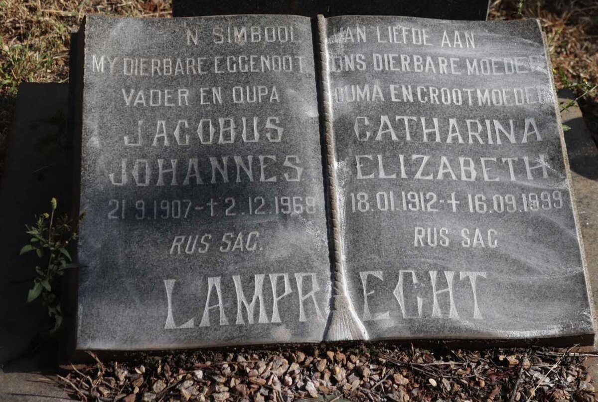 LAMPRECHT Jacobus Johannes 1907-1969 &amp; Catharina Elizabeth 1912-1999