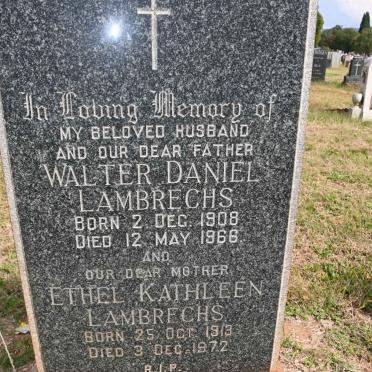 LAMBRECHS Walter Daniel 1908-1966 &amp; Ethel Kathleen 1913-1972