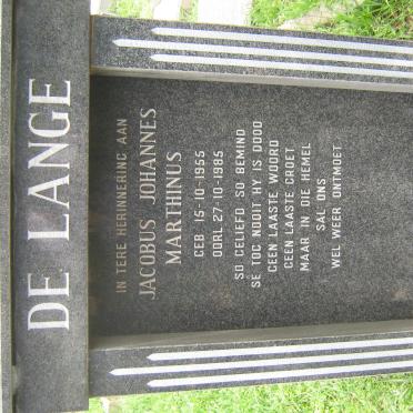 LANGE Jacobus Johannes Marthinus, de 1955-1985