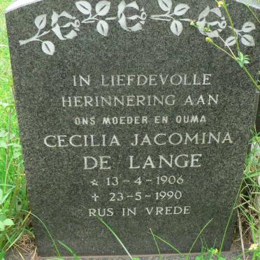 LANGE Cecilia Jacomina, de 1906-1990