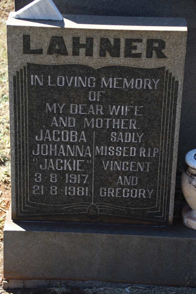 LAHNER Jacoba Johanna 1917-1981